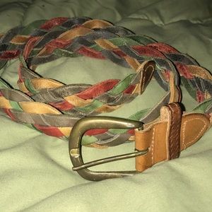 Woven leather belt